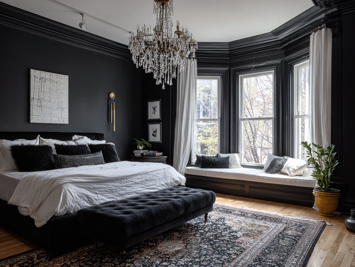decorating in black and white bedroom